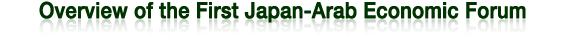 Overview of the First Japan-Arab Economic Forum